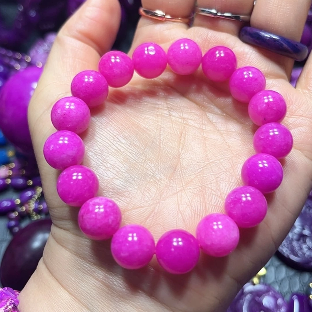 【闪购商品】琉璃配饰舒具石老油料16丝绒玉华粉舒单圈卡12