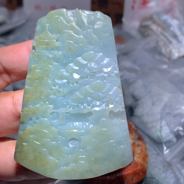 翡翠未镶嵌颈饰保真天然A货翡翠