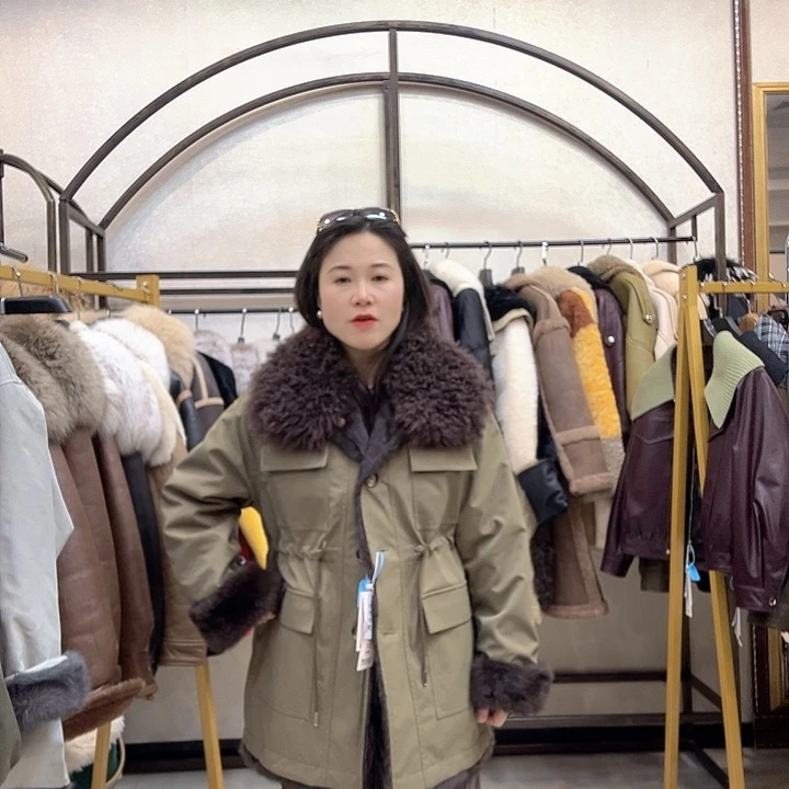 真皮皮衣兔毛内胆双面穿派克服140斤以内备注身高体重