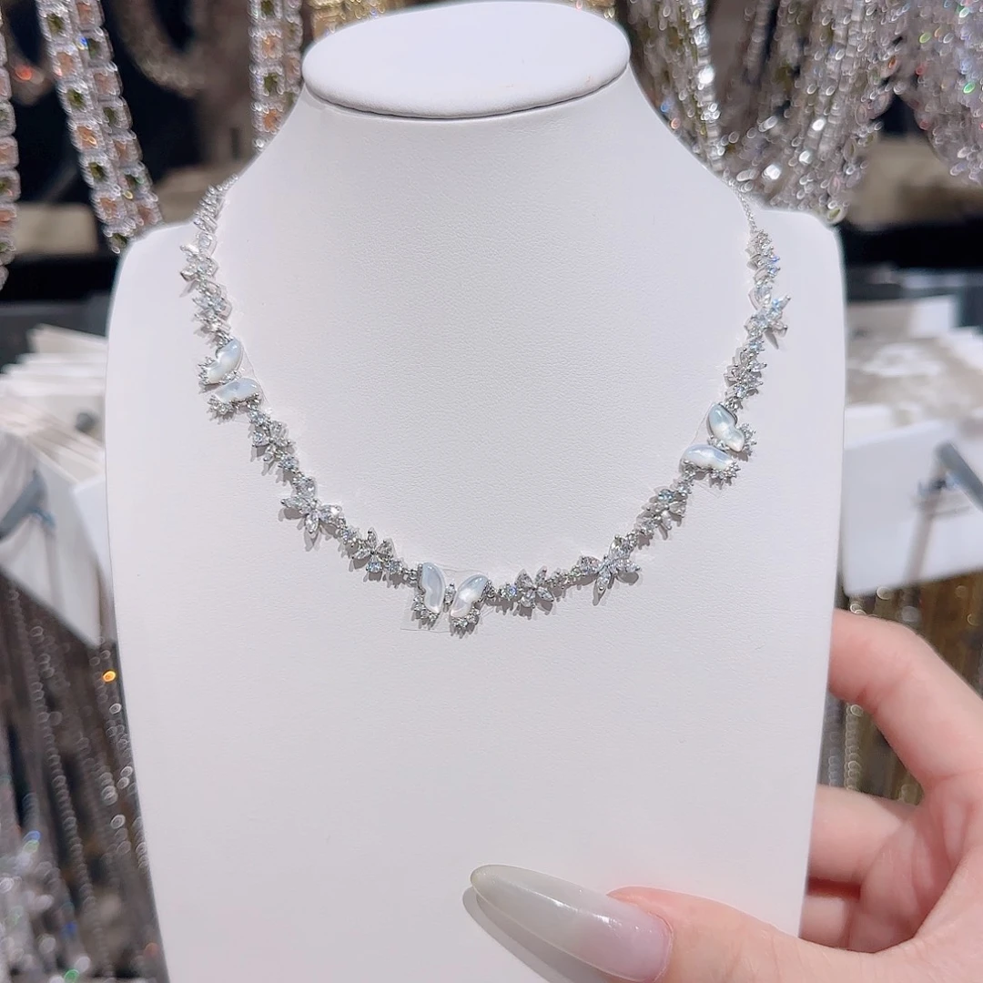 锆石铜合金925银项链