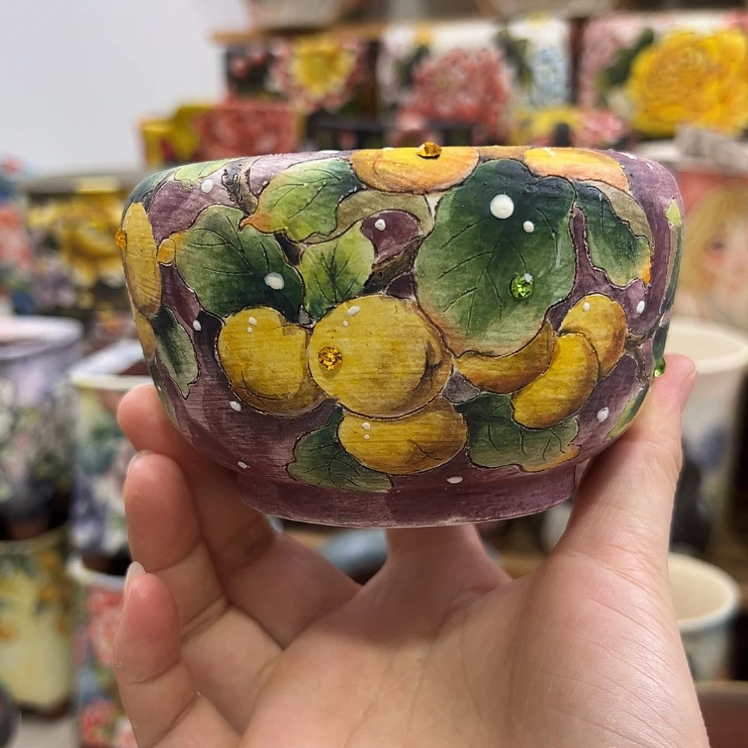 景德镇陶瓷花盆口8.5高7.5