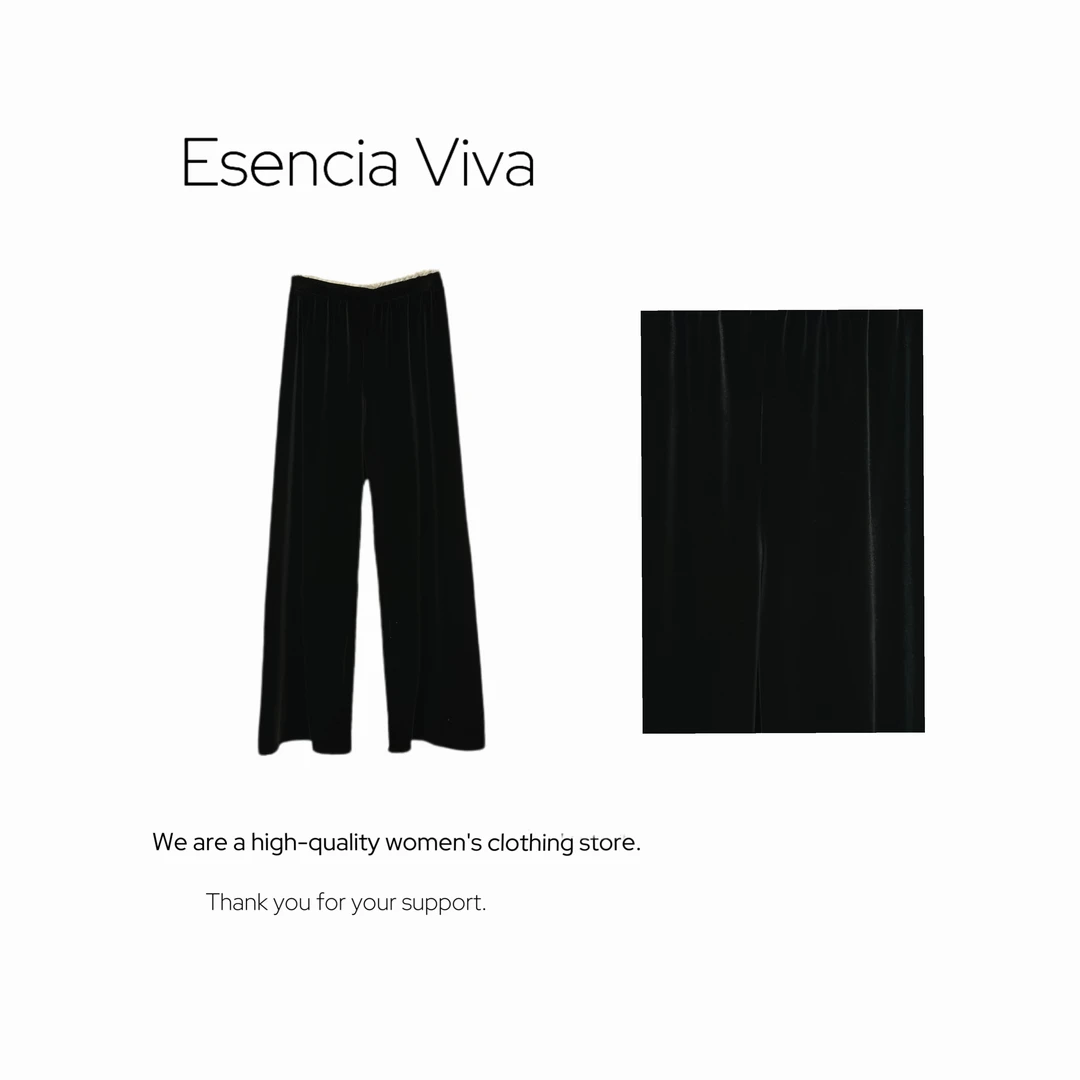 EV.【原创设计】显瘦百搭宽松丝绒阔腿直筒长裤EVZZ0149