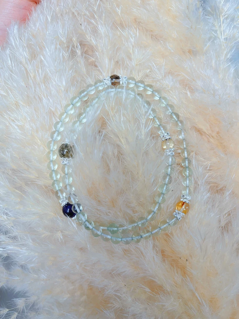 【多宝锦鲤】天然萤石多圈手链原创时尚手串小众设计