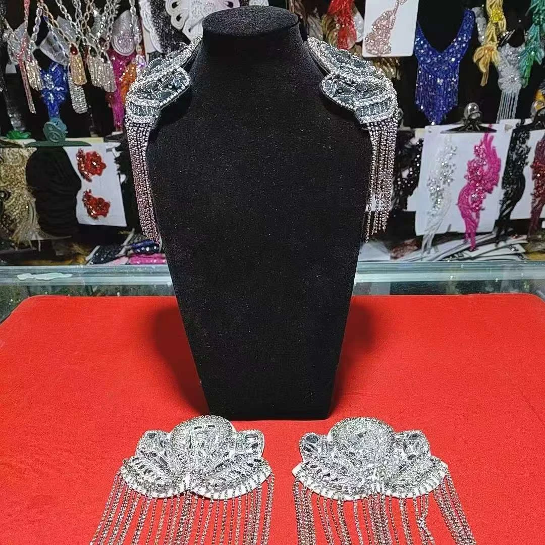 闪亮大水滴玻璃钻斗篷简章流苏水钻肩带包包靴子手工配件舞服婚纱