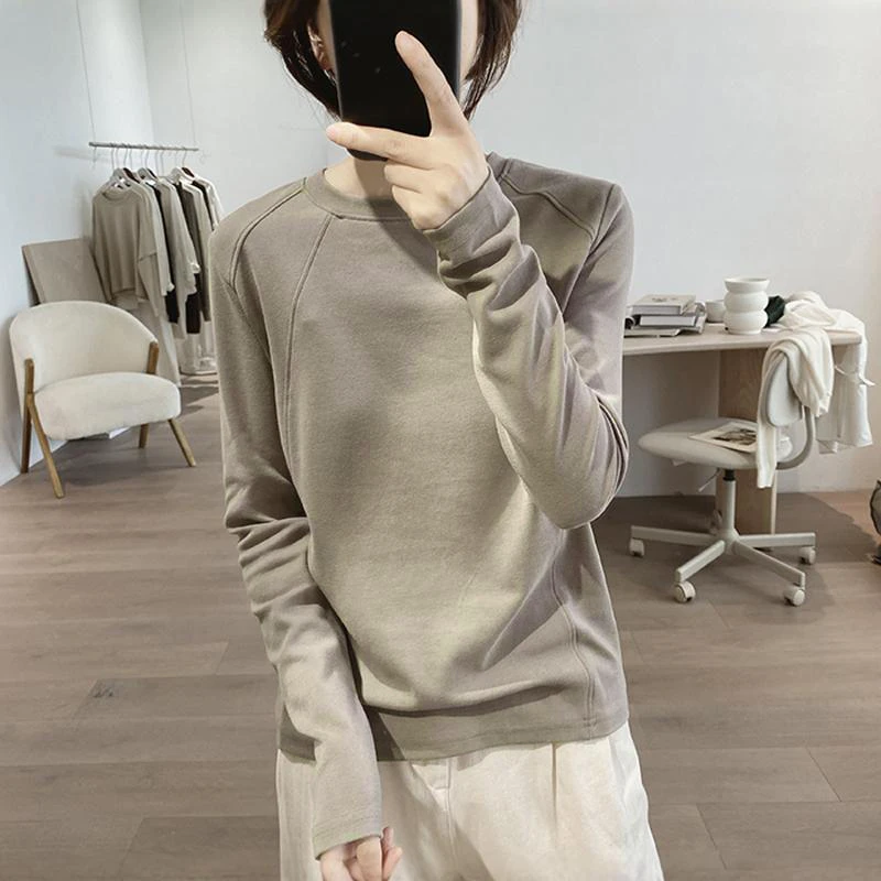 大码女装长袖t恤女内搭打底衫大码秋装女款爆款2025早秋新款上衣