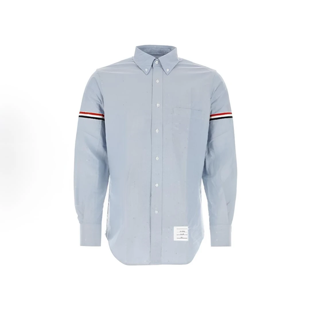 全新未使用 THOMBROWNE 袖标彩条织带衬衫