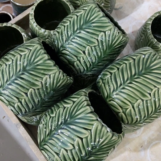 多肉绿植陶瓷花盆9.9包邮，有孔