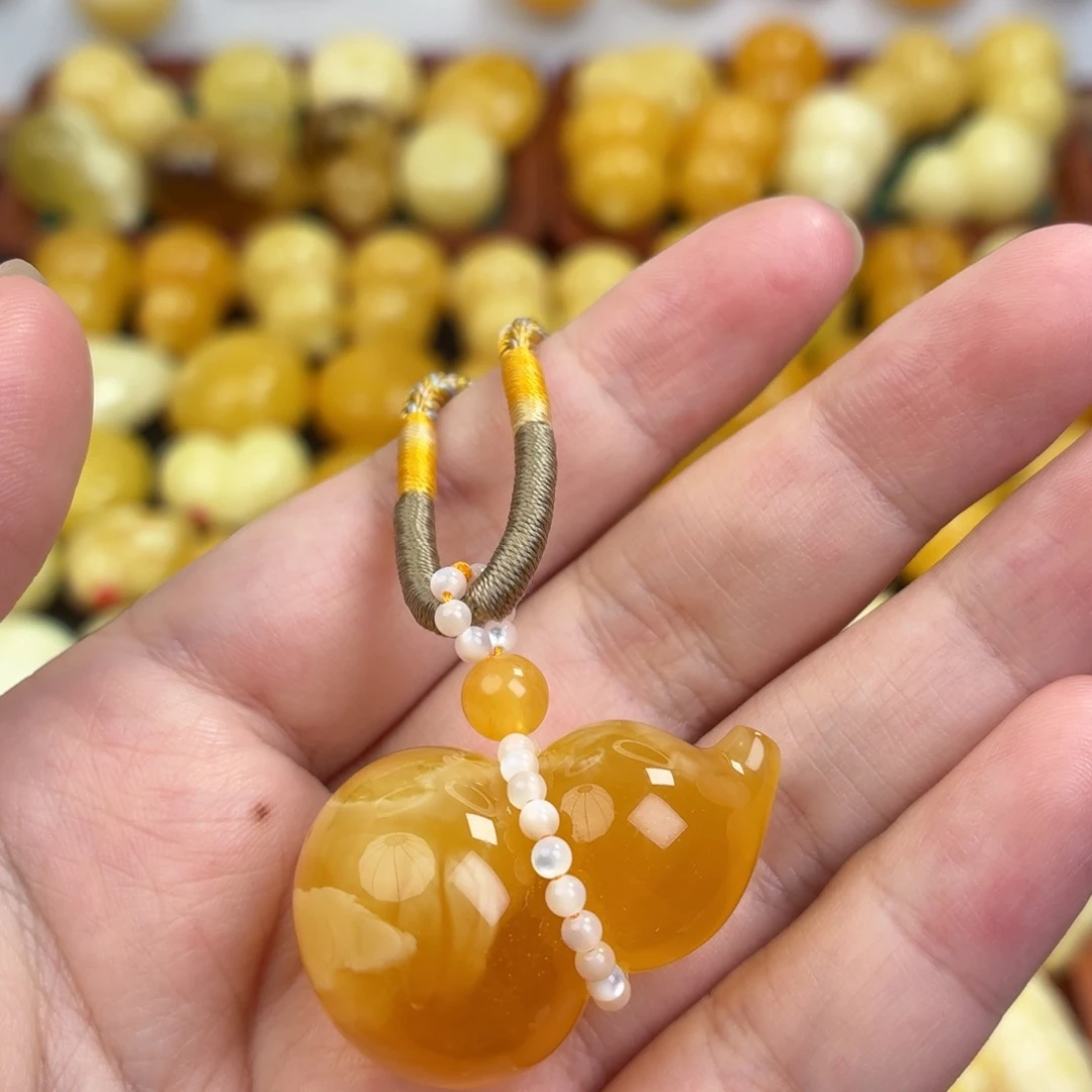 蜜蜡未镶嵌毛衣链蜜蜡