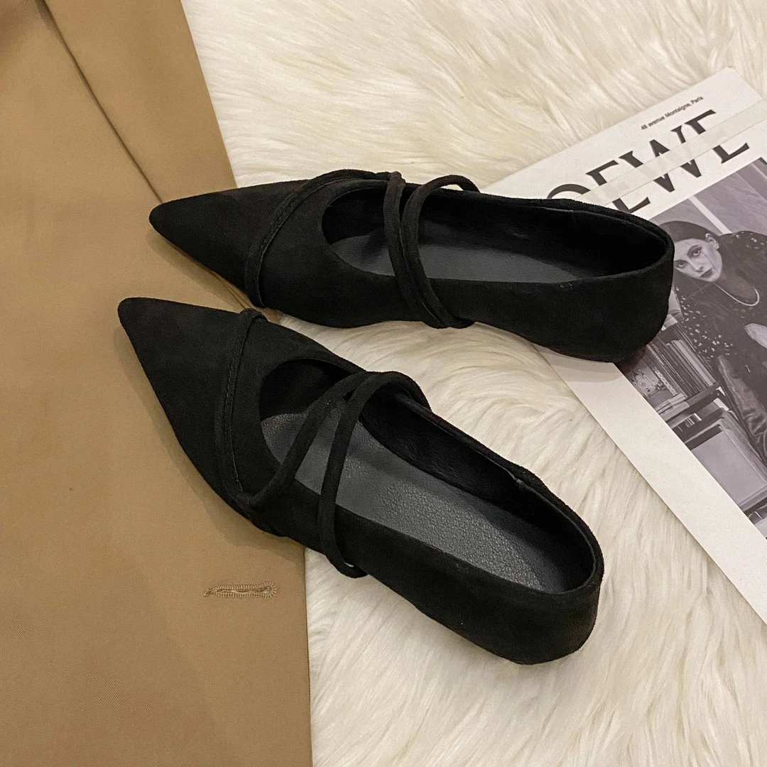 平底复古尖头豹纹单鞋女鞋子2025春秋季法式软底不累脚黑色通勤鞋