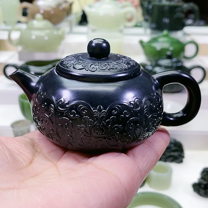 未镶嵌和田玉挂件茶壶120m l