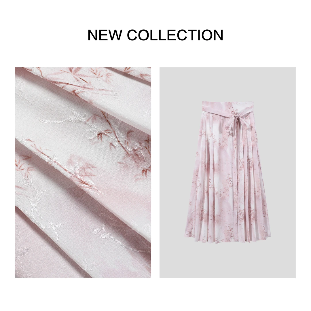 【龙哥专属】E1F28007 浪漫优雅风轻薄花卉百褶裙