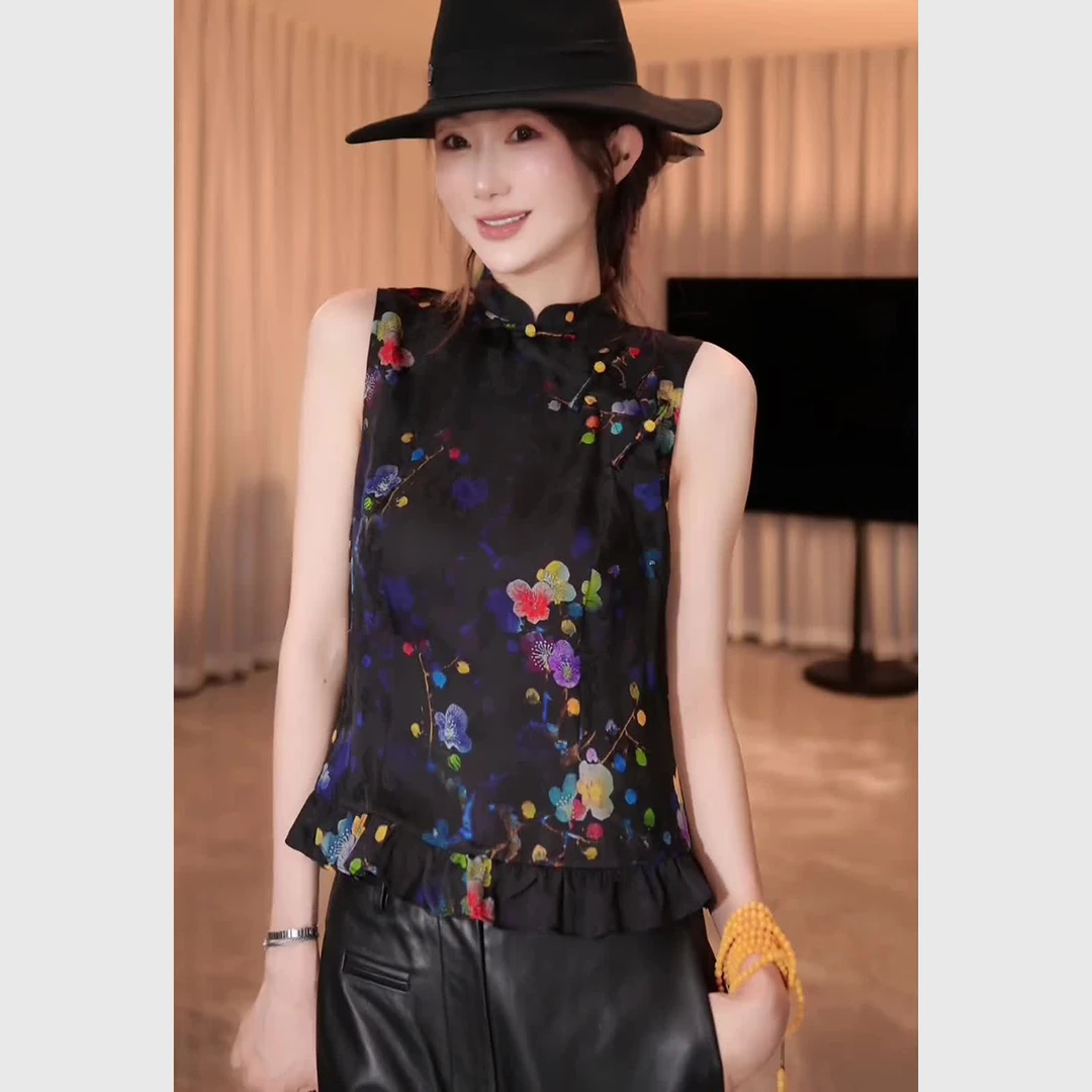 新中式国风女装知性风上衣2025夏季新款老钱风松弛感改良唐装背心