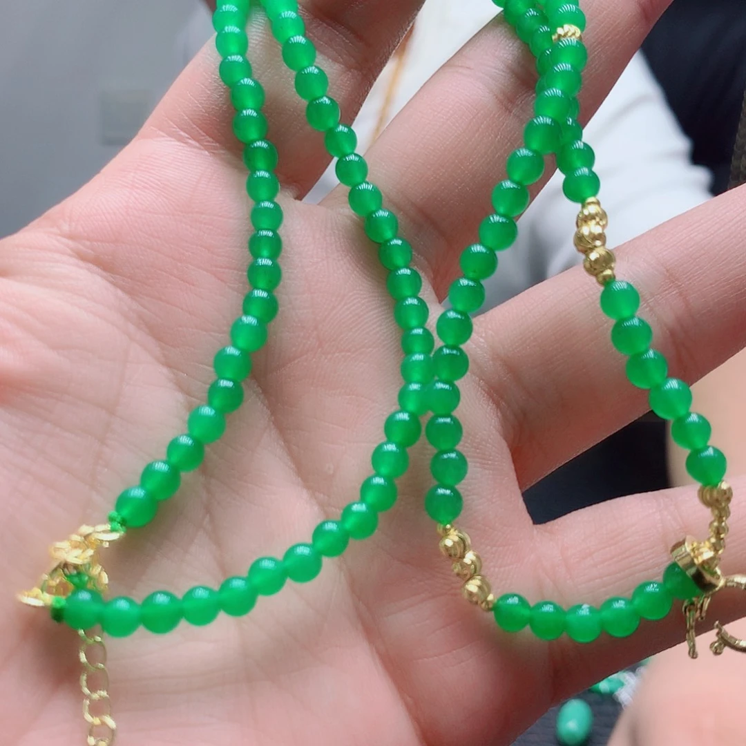 翡翠挂件14K金镶嵌