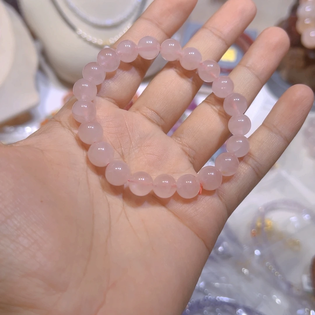 未镶嵌水晶手串9mm粉水