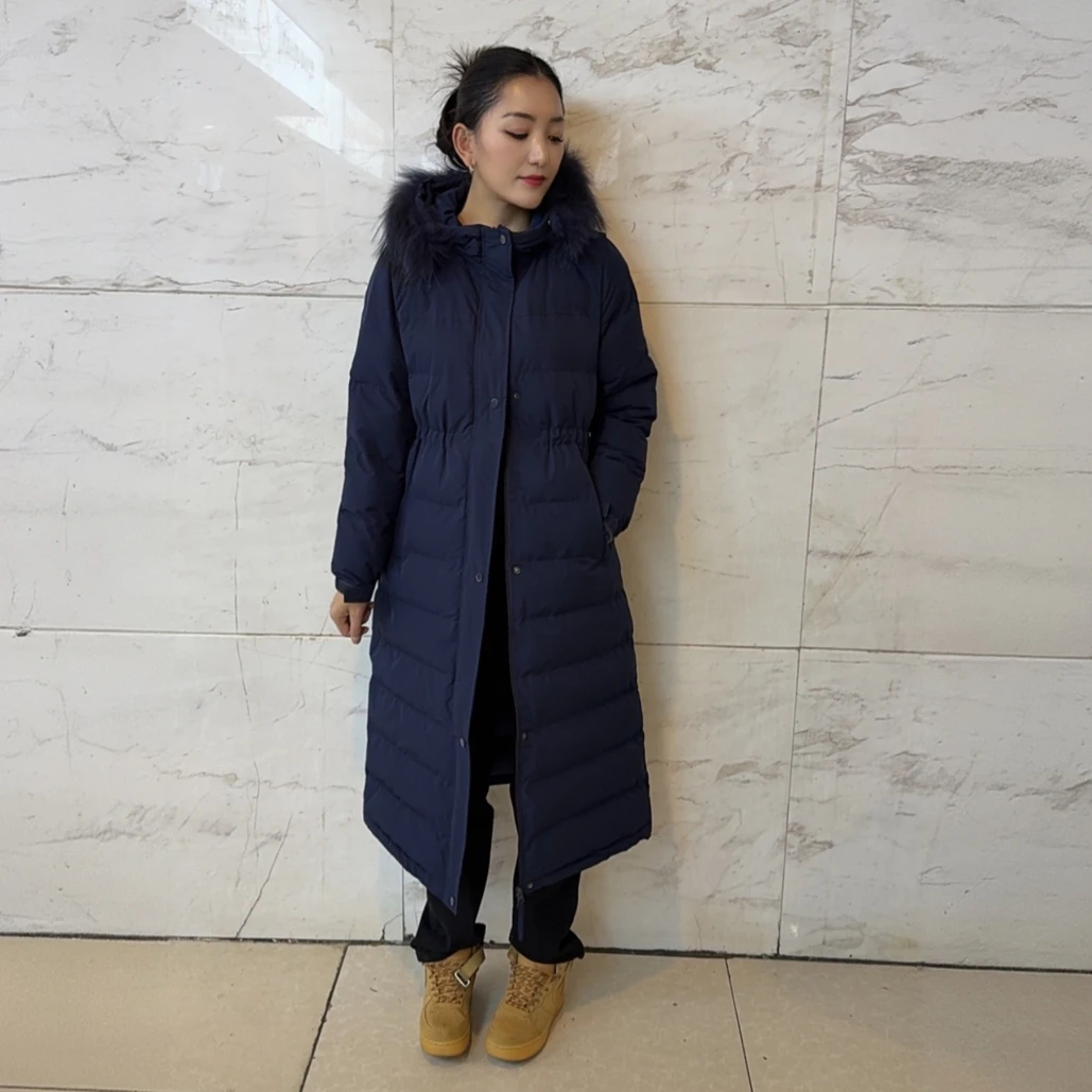 长款连帽收腰外套 毛领可以取