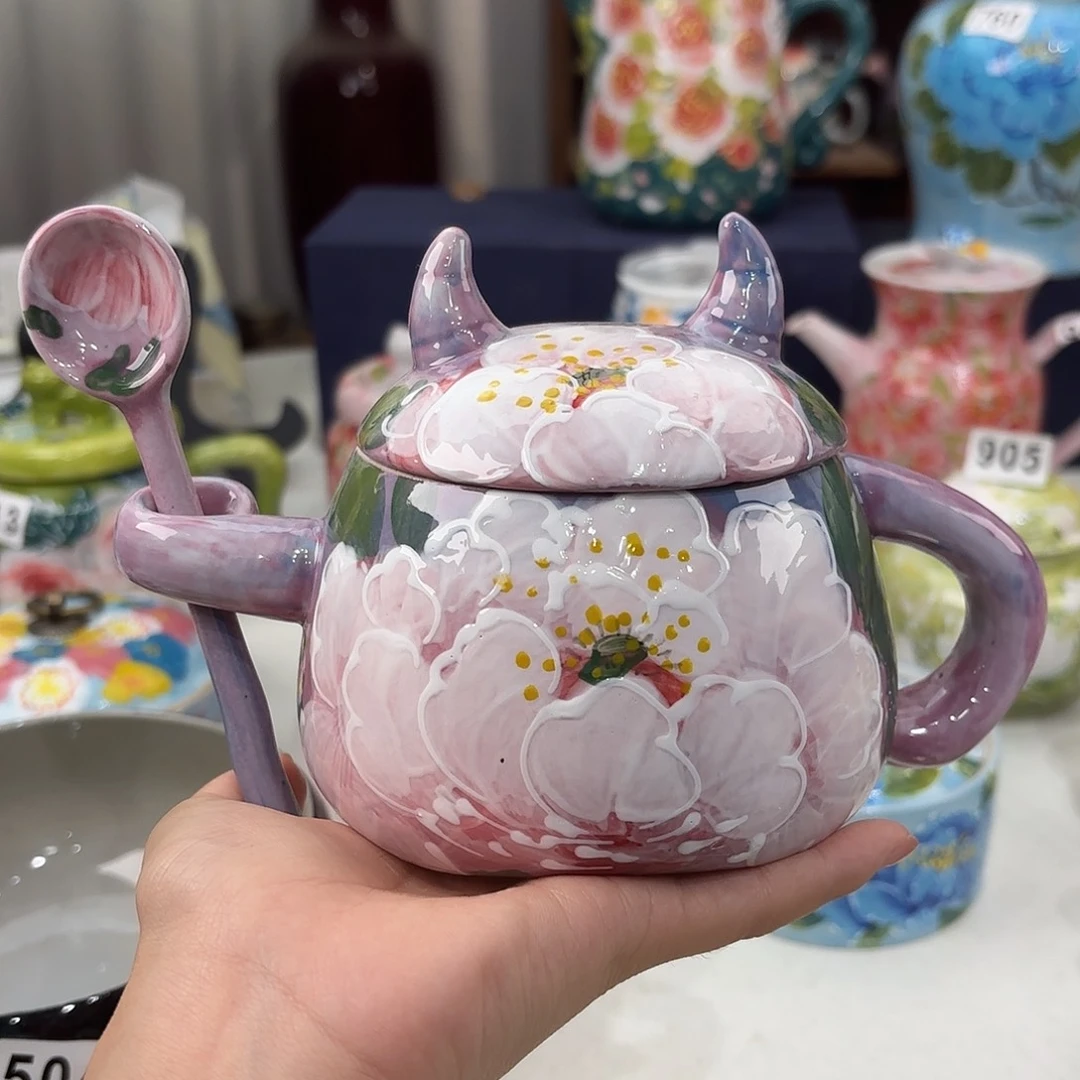景德镇手绘高温釉下彩陶瓷茶具