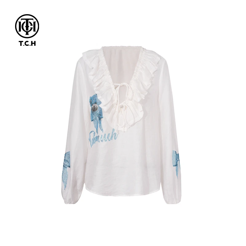 下架-TCH私服烫钻工艺25长袖时尚休闲百搭打底衫女T75A02E5042