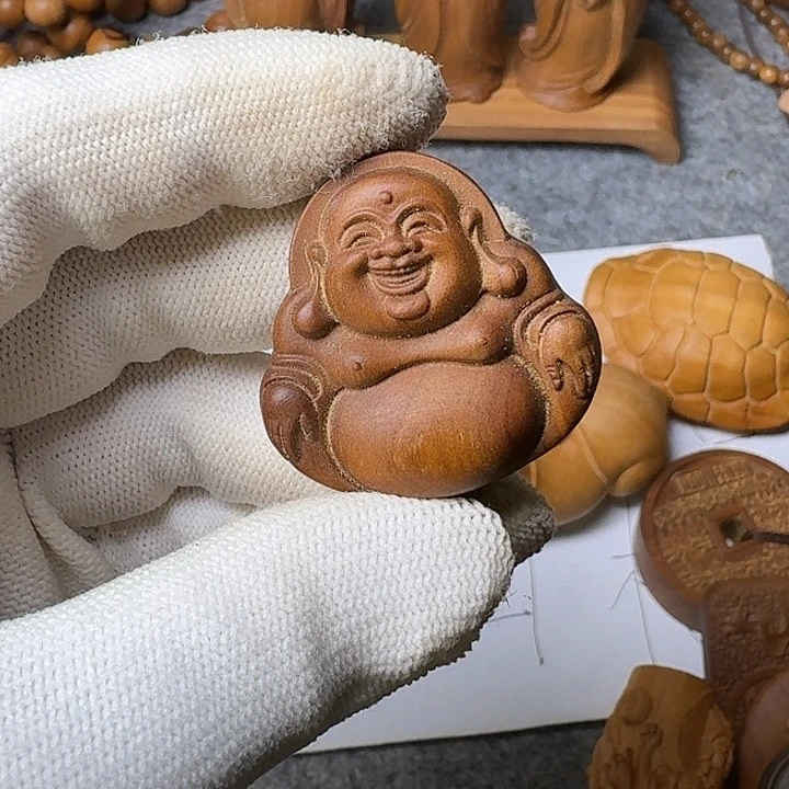 手串/手链檀香木老山檀香雕刻弥勒吊坠