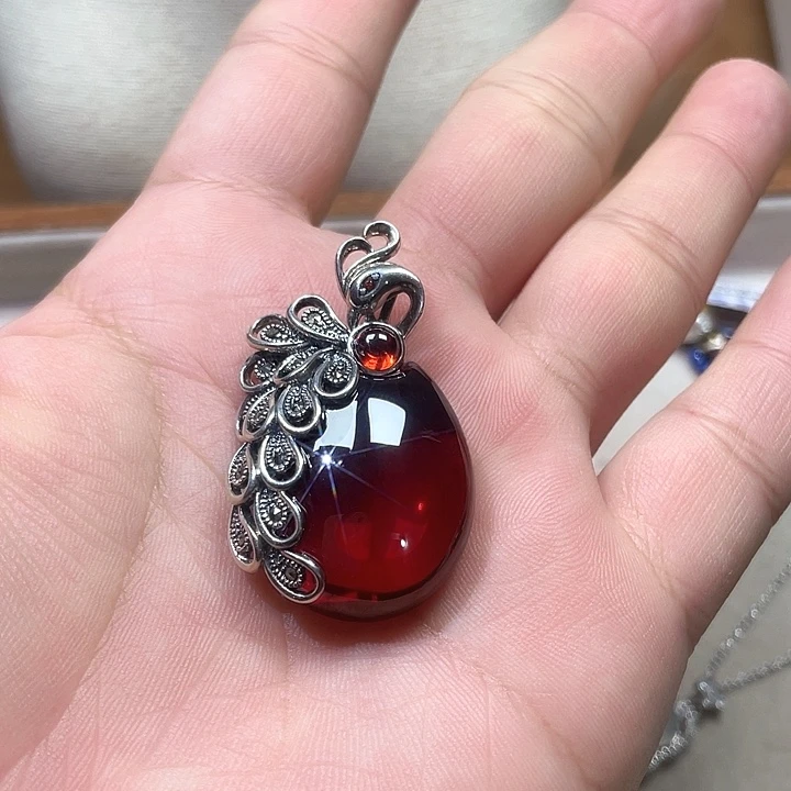 坠链均925银锆石大吊坠