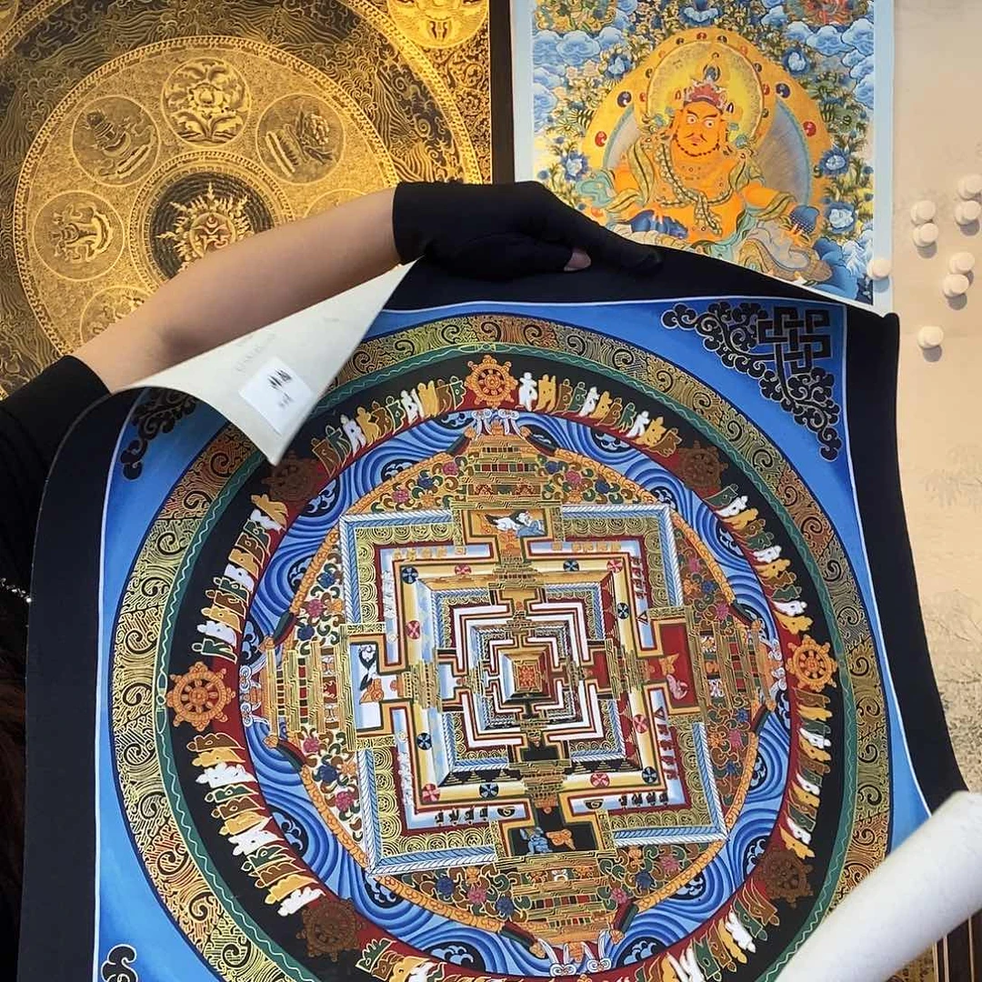 卷轴画纯手绘坛城唐卡50厘米左右