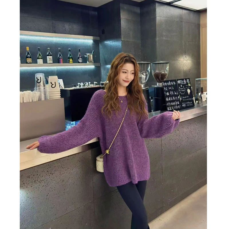 Basic House/百家好时尚百搭针织慵懒风中长款毛衣B0825C51382