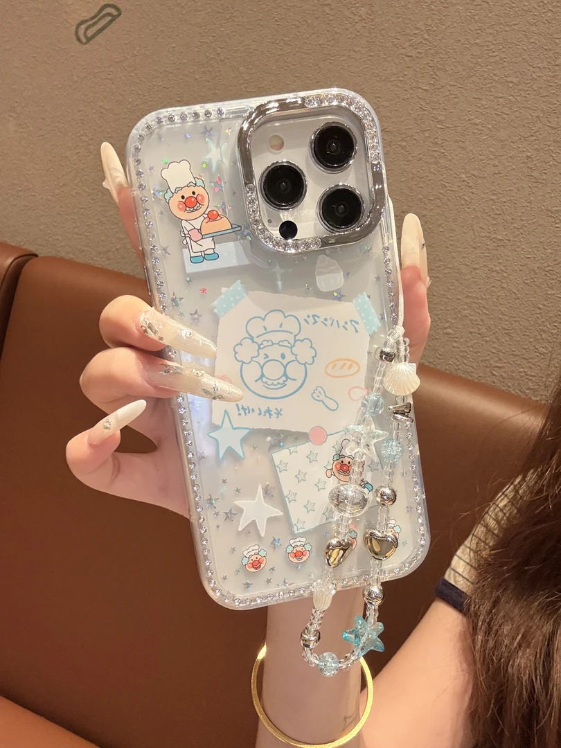 【自带相机保护按键】卡通果酱爷爷适用苹果16/15/14/13防摔手机壳