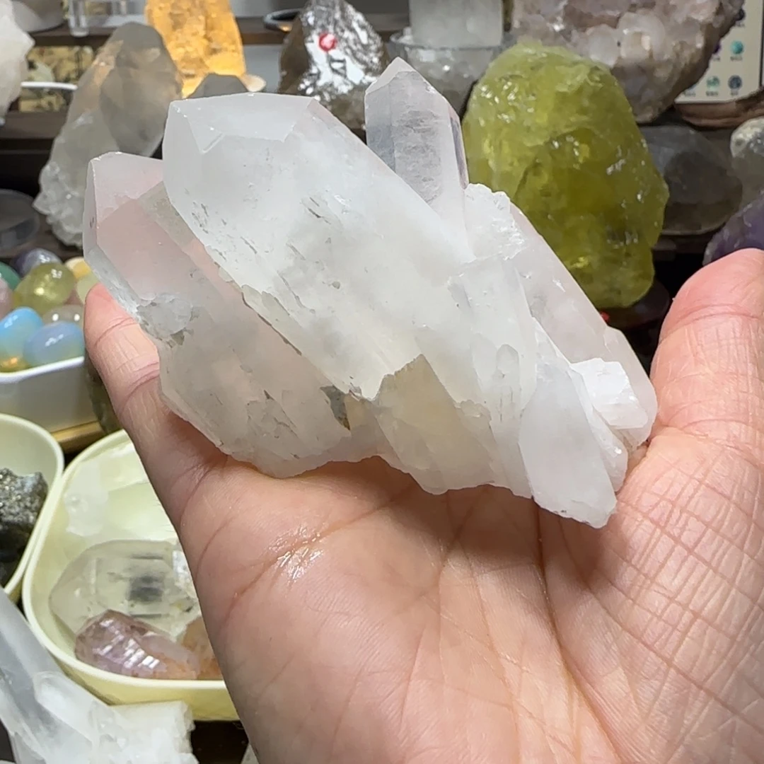 水晶未镶嵌车挂不退换白晶簇