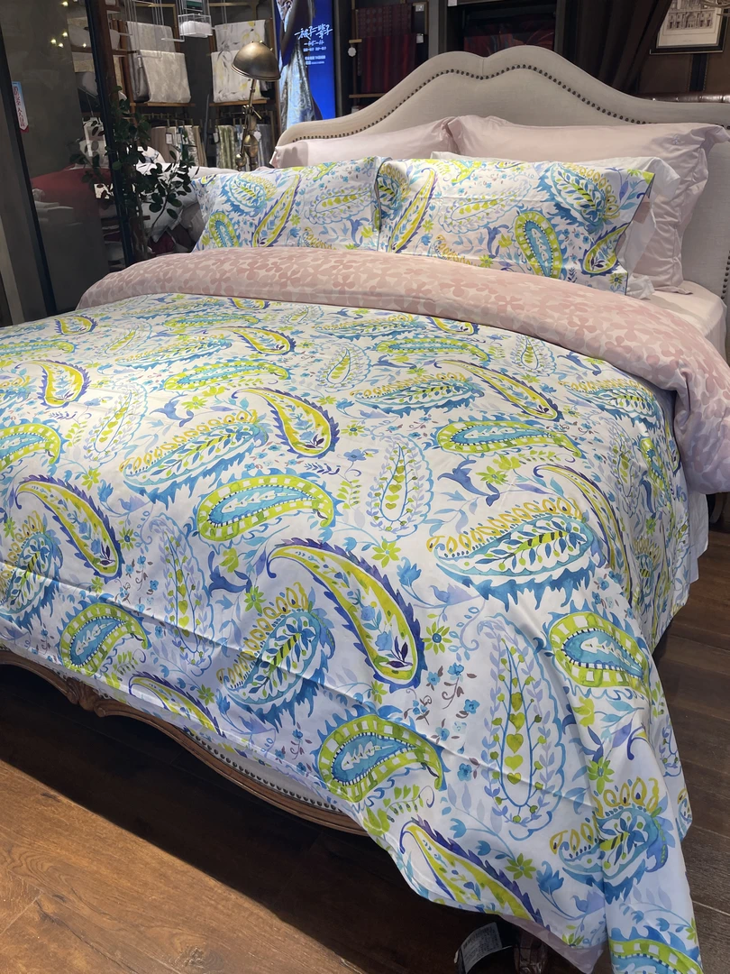 【花戒指】精选！印花夏被-佩斯利小镇天蓝色
