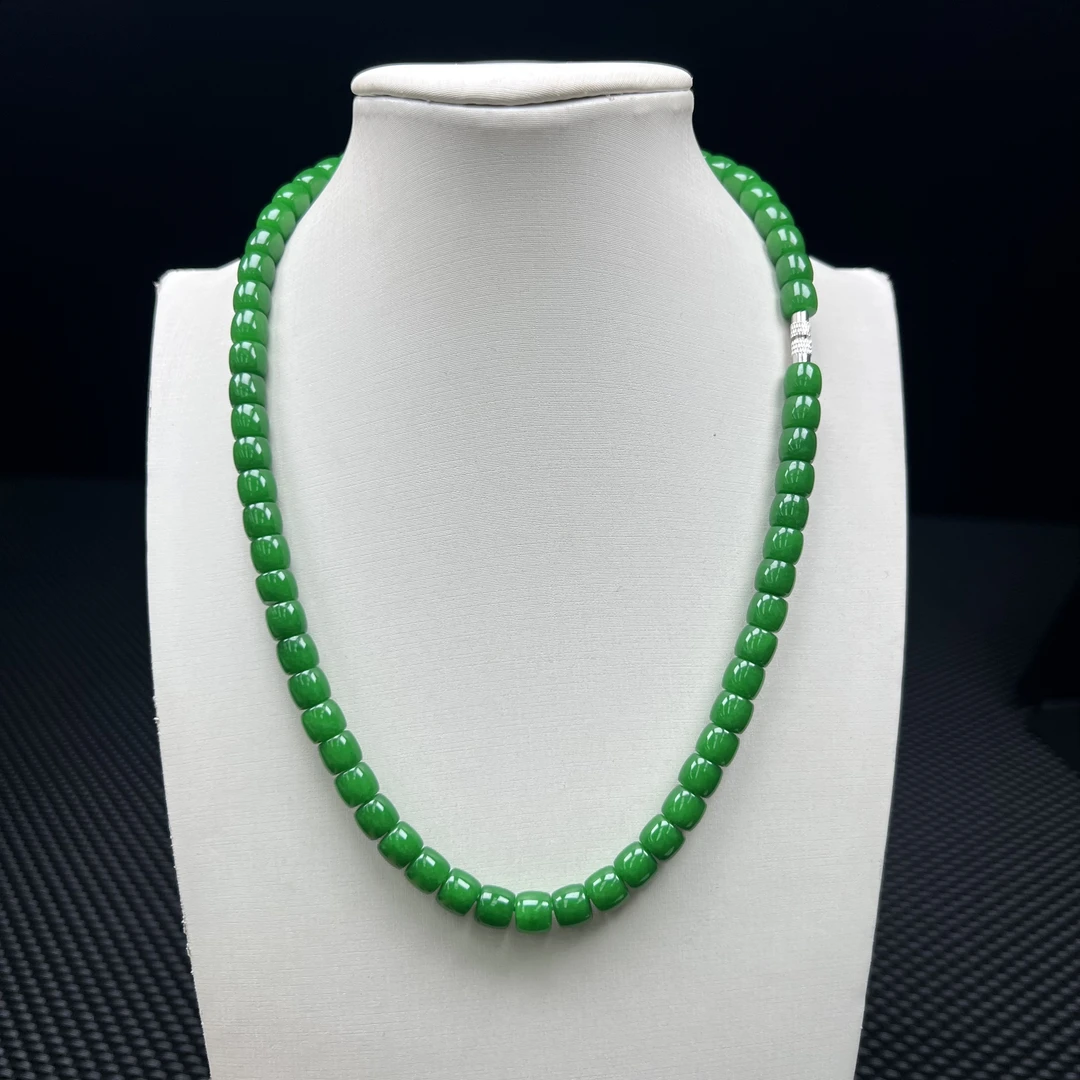 B822精品正绿直切妈妈链8mm手链百搭项链