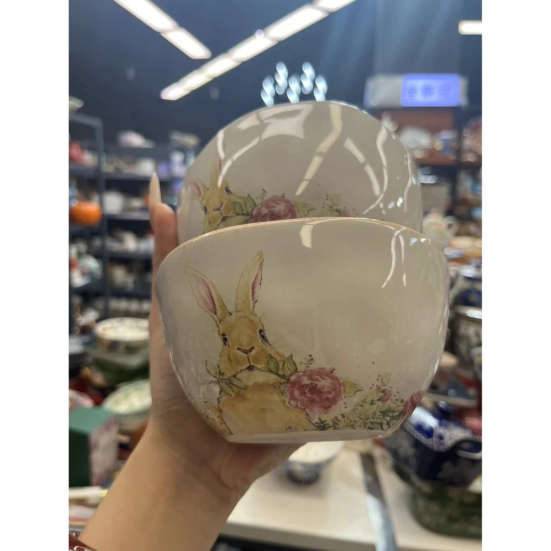 粉花兔子-5寸碗水果碗（两个装）
