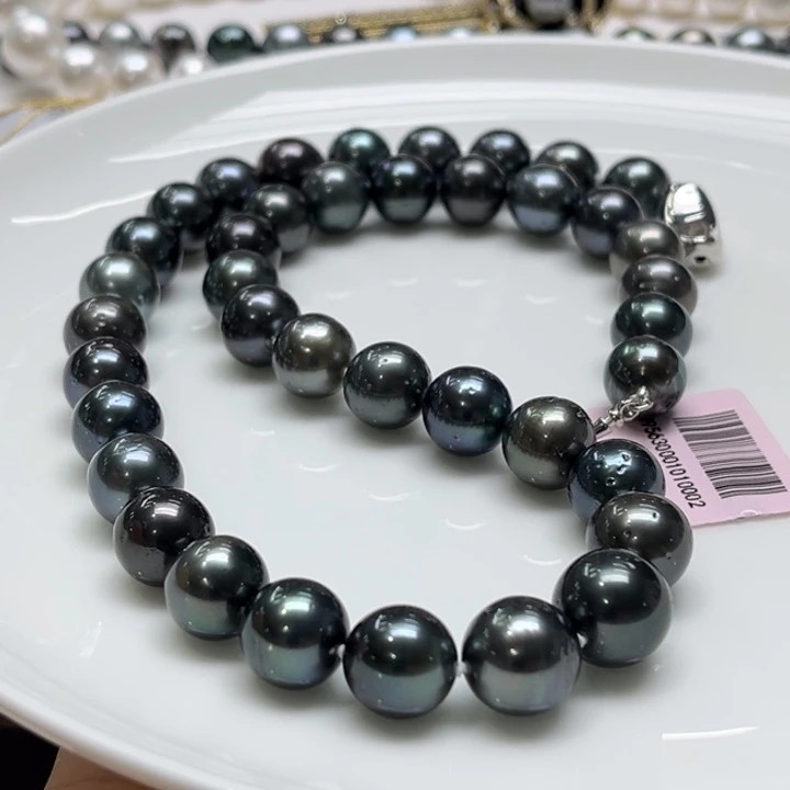 银S925镶嵌项链海水珍珠9-12mm86号