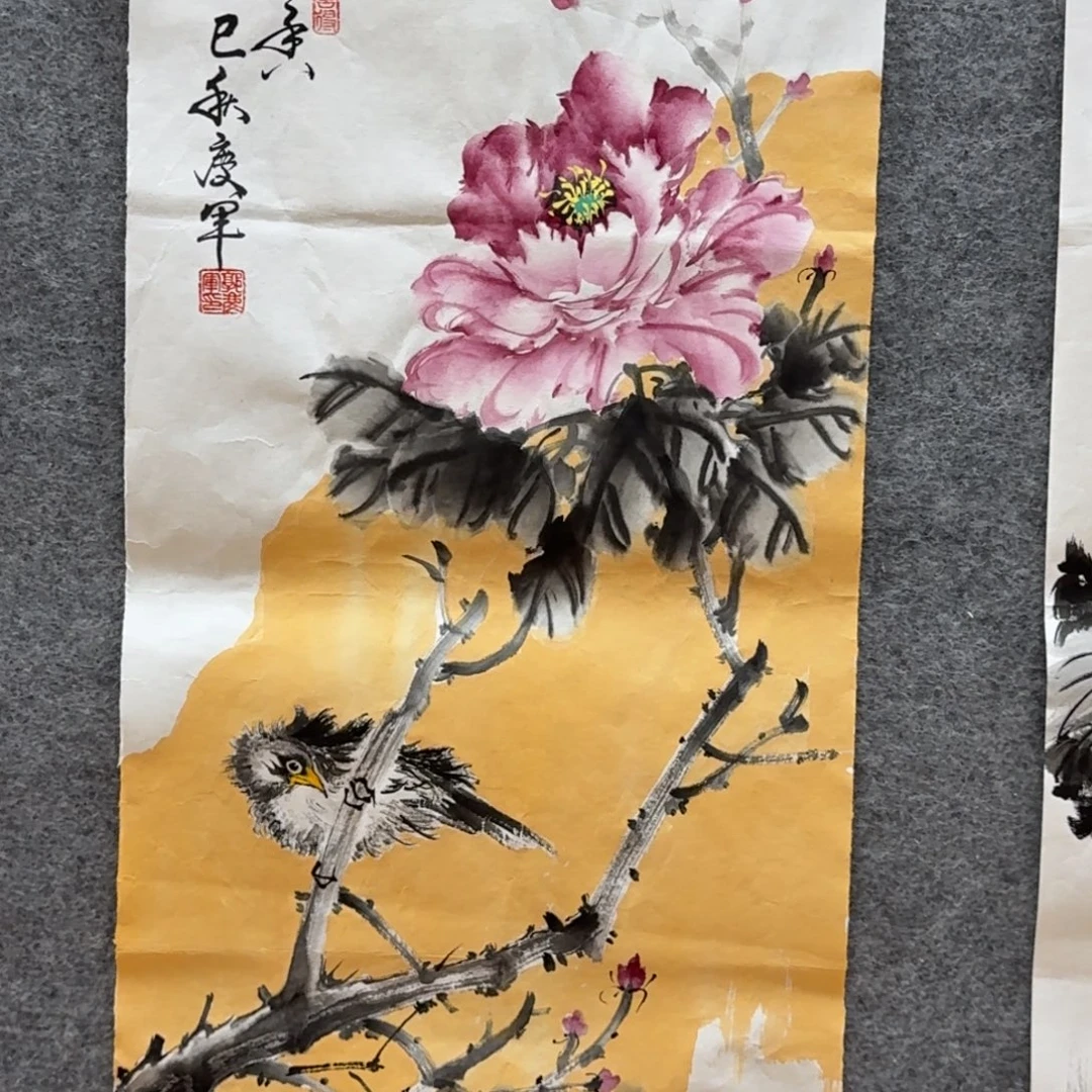 国画郭庆军68x34花鸟