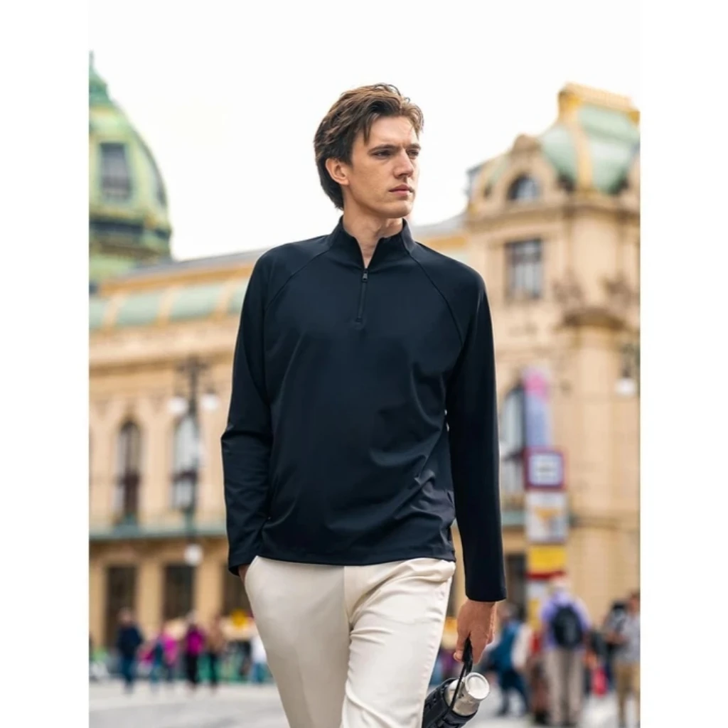 2025新款_男女同款立领日常户外秋冬季拉链T恤休闲宽松型长袖8851