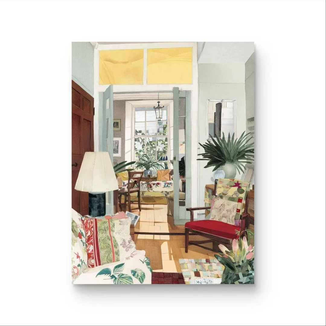 《居室》原创手绘画/75x100cm/中古风系列ZGF-538