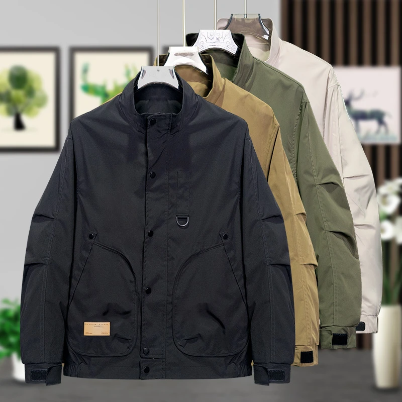韩版新款潮流外套短款显帅气高级感立领夹克男2025春秋季816-H-18