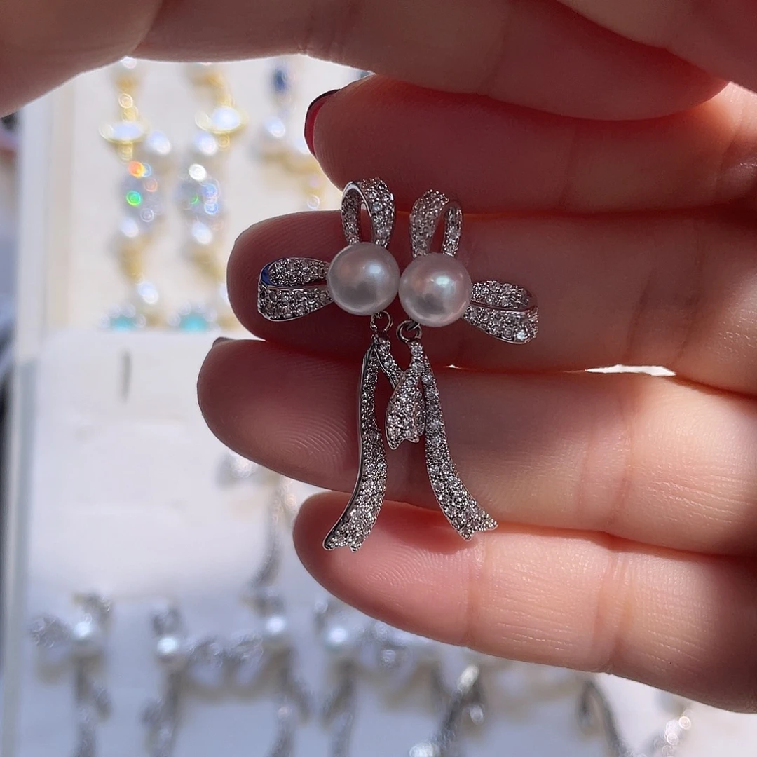 合金淡水珍珠耳饰