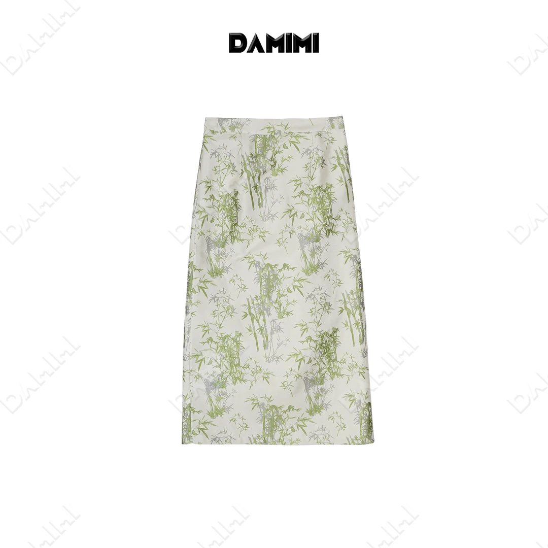 【青玉竹】新中式国风竹子提花气质半身裙MCGBQ0298