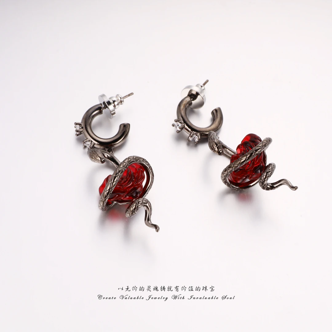 铜合金锆石耳饰 【Lisa Nik】美·蛇蛇个性气质耳环 LSK-C-32089