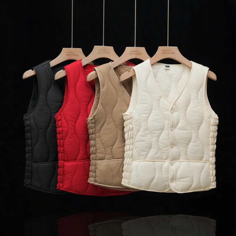 加绒马甲2025秋冬新款贴身韩版秋冬季短款内搭内穿洋气马夹冬