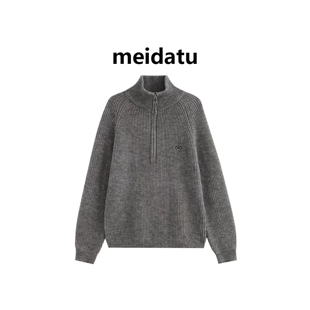 美哒兔(小岛微风)韩系松弛感半拉链针织衫(小个子版)CM767-6Q