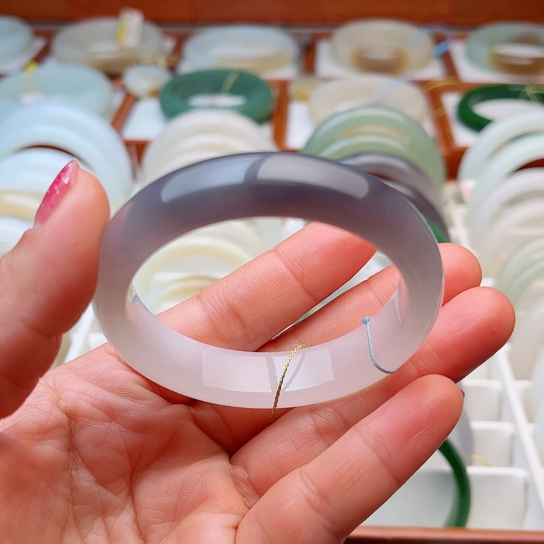 和田玉未镶嵌手镯50.5