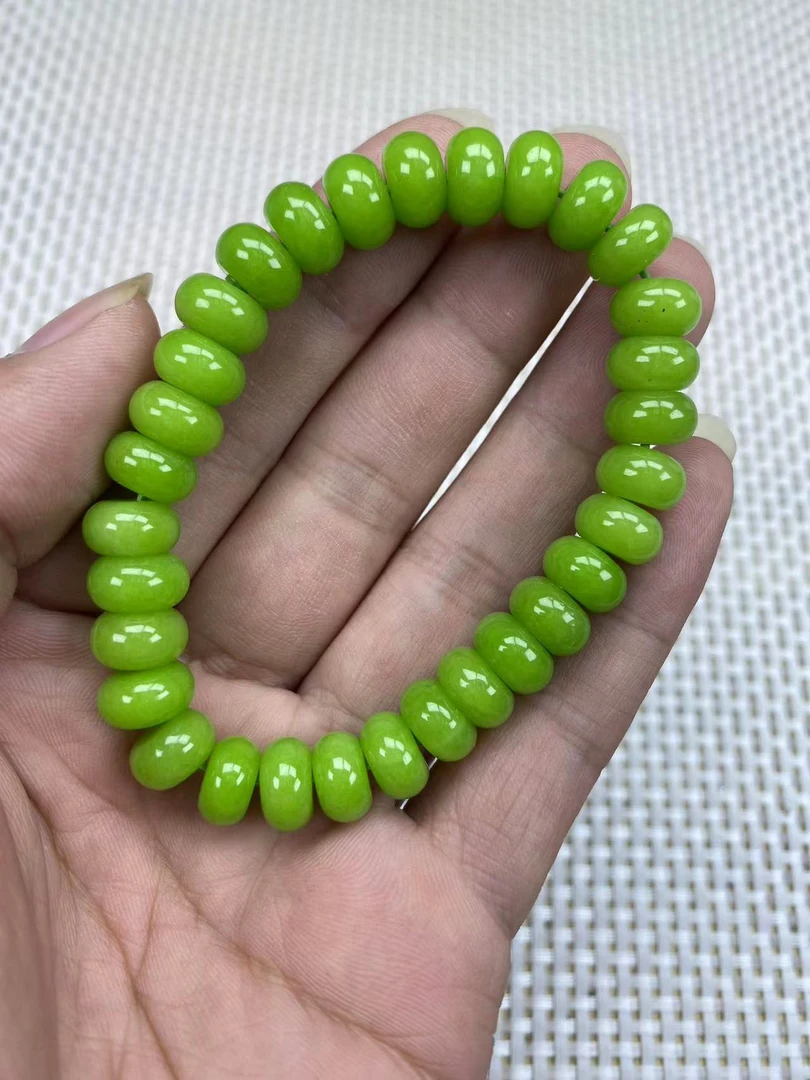 F467苹果绿色10mm算盘手串经典精品时尚气质百搭情侣多样性发一