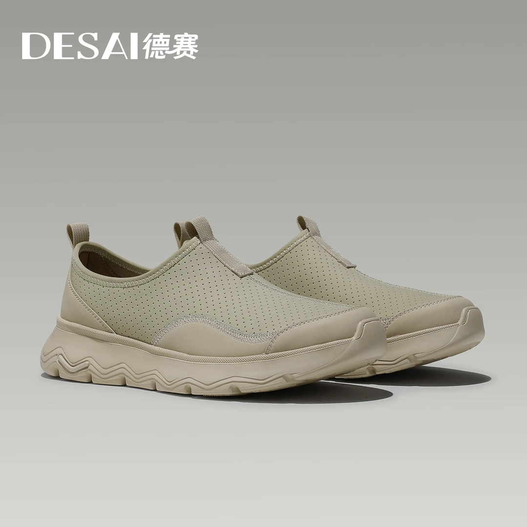 年中回馈德赛夏季舒适透气布鞋轻便简约一脚蹬休闲鞋薄底男鞋套脚