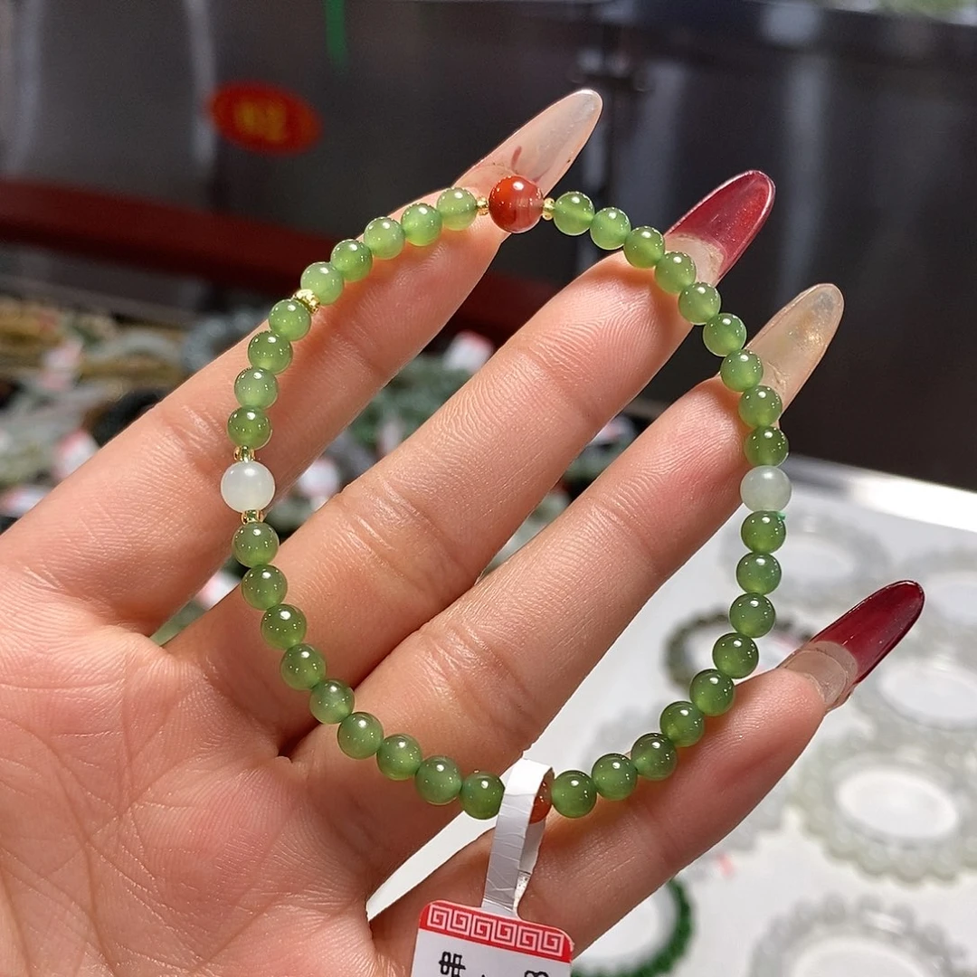 和田玉碧玉4mm未镶嵌