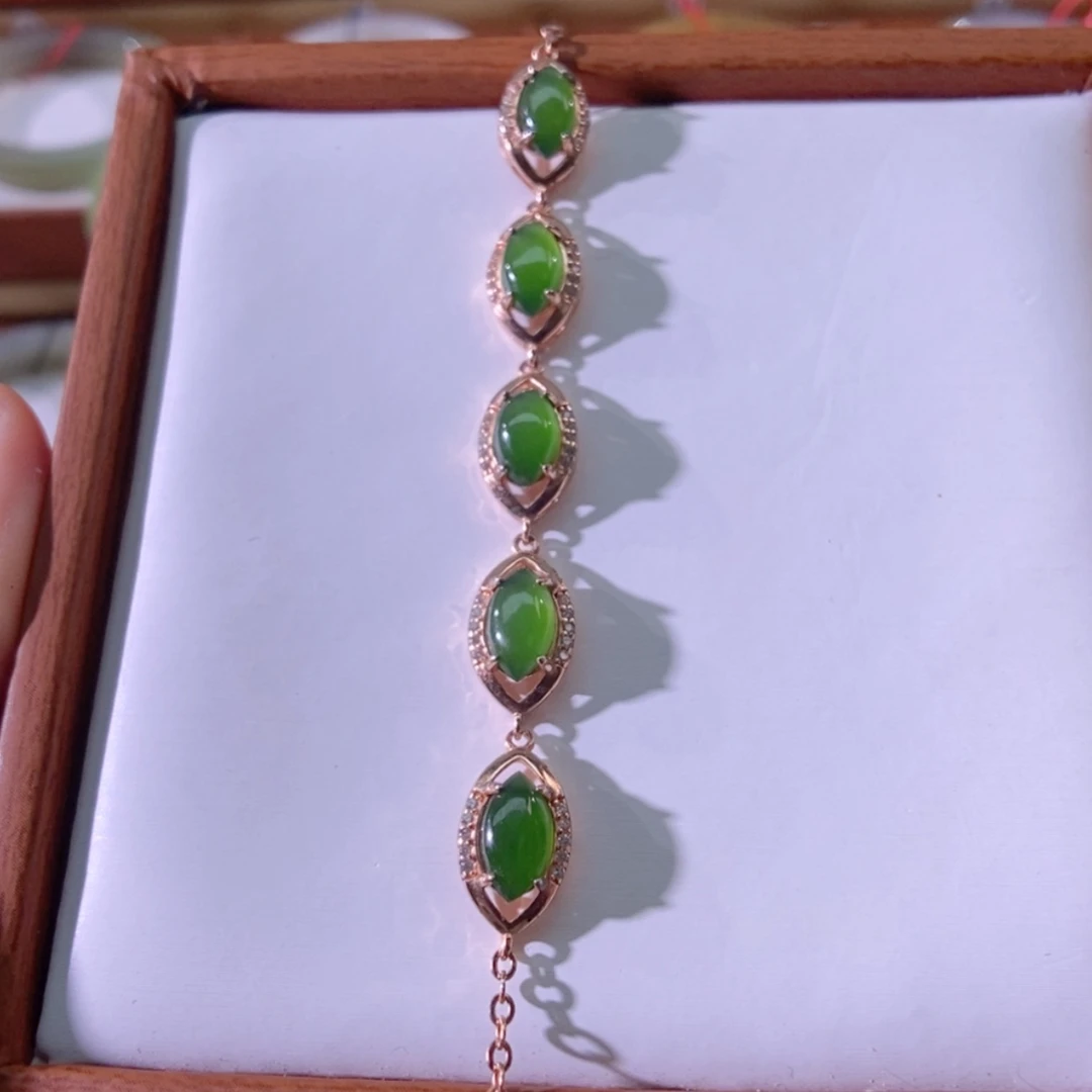 【闪购商品】未镶嵌手链和田玉（碧玉）