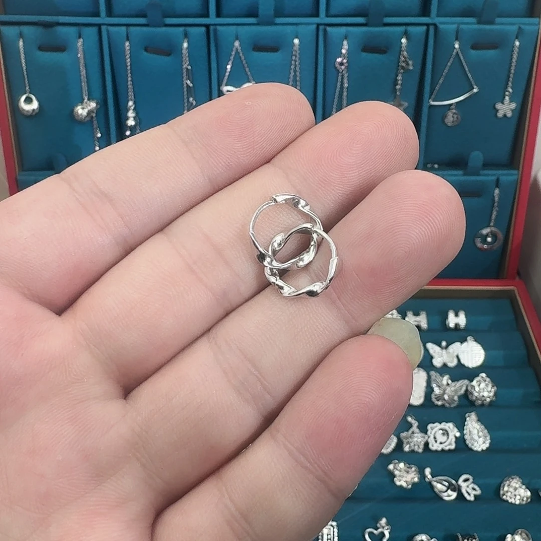 定制铂950耳饰素金耳扣