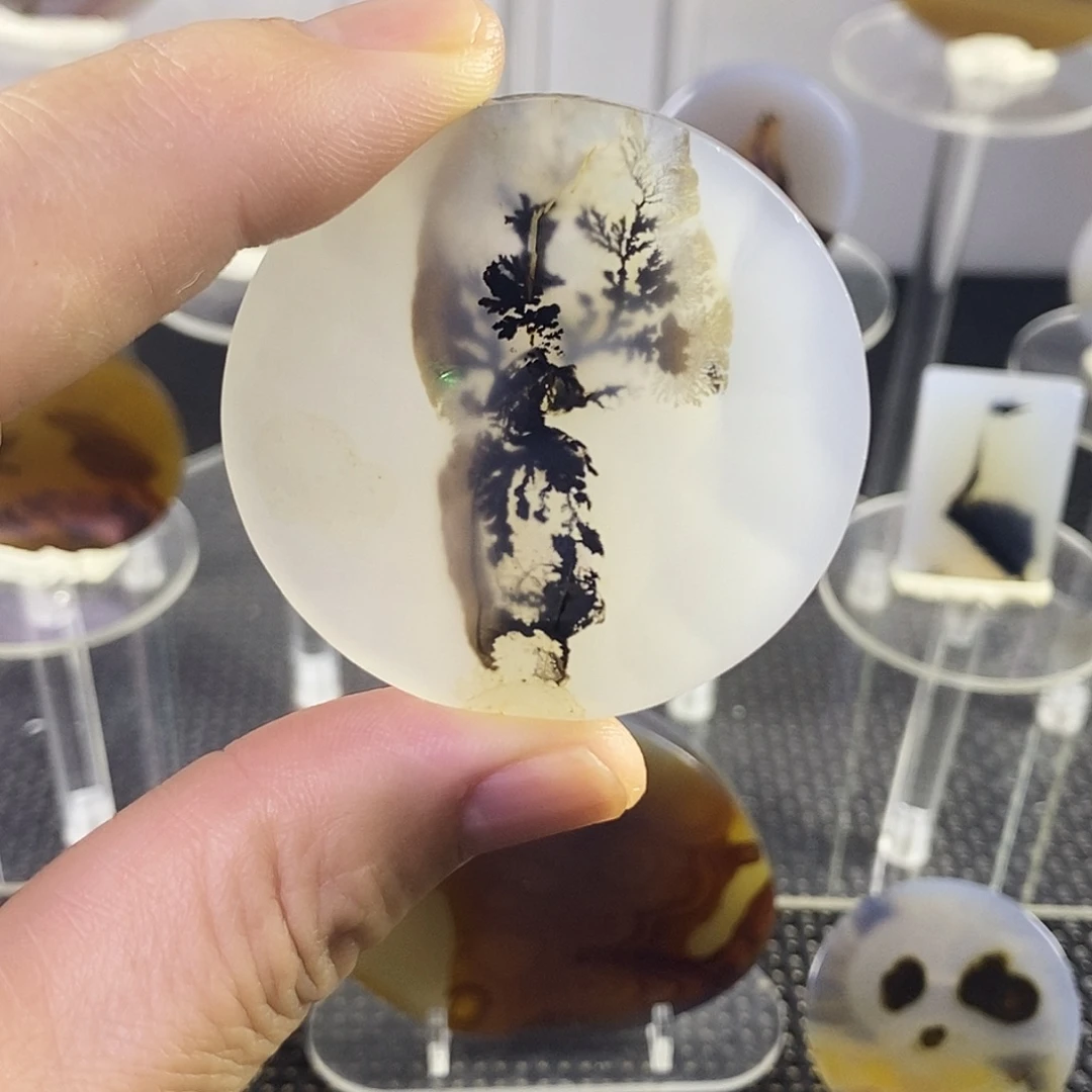 合成碳硅石非金属时尚图纹画面石饰品