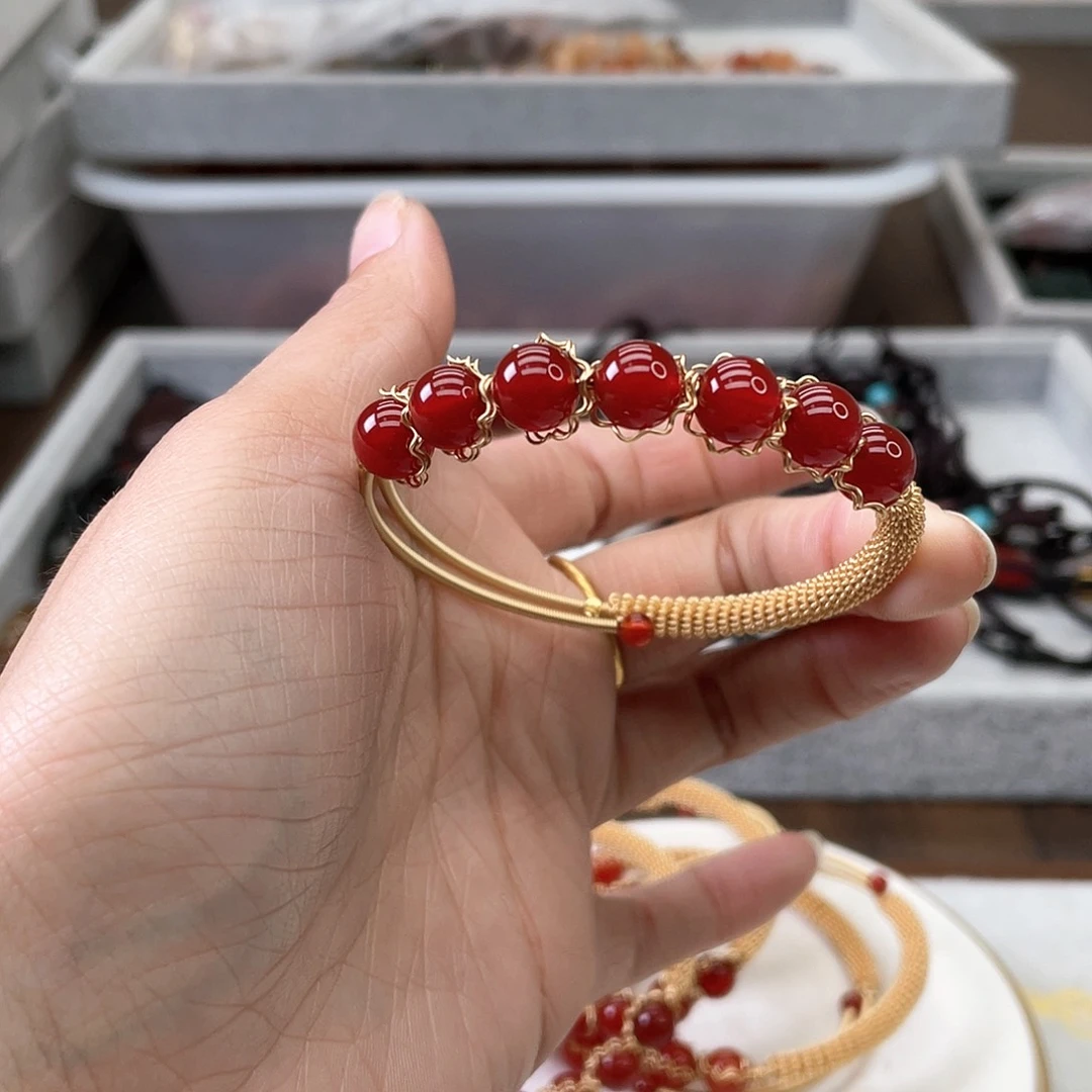 玛瑙/玉髓颈饰合金昱*玛瑙手镯合金