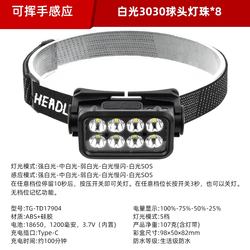 【新疆西藏都包邮】新款多功能户外感应灯usb充电强光led工作照明灯