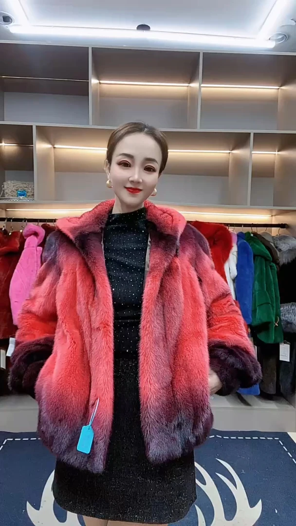 2024新款进口水貂皮草女整貂皮大衣年轻短款连帽真皮时尚外套裘皮
